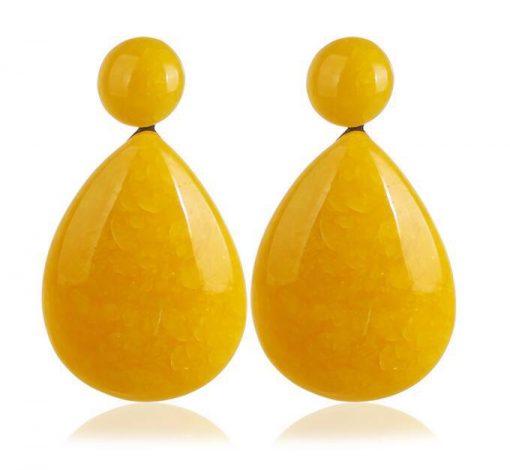 Ms. Exaggerated Resin Droplets Gemstone Earrings Fashion Boho YLX-081