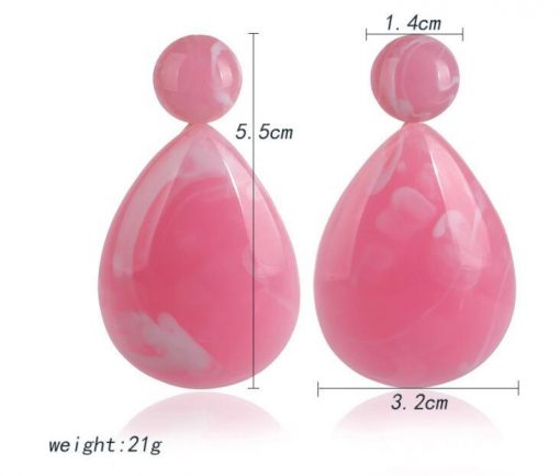 Ms. Exaggerated Resin Droplets Gemstone Earrings Fashion Boho YLX-081