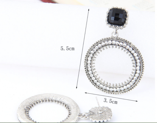European and American fashion metal flash drill simple circle temperament earrings ylx-093