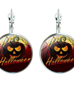 Halloween Time Gem Witch Vintage Bronze Night Cry Earrings YFT-155