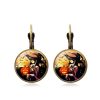 Halloween Time Gem Witch Vintage Bronze Earring YFT-156