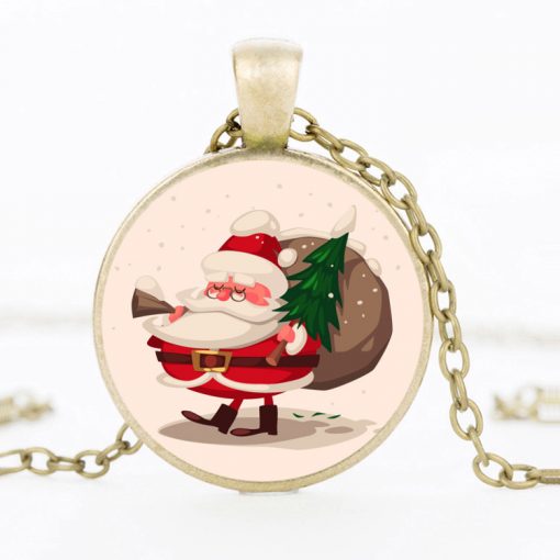 Children’s jewelry gift Europe and America hot Santa Claus time gemstone necklace pendant sweater chain Mixed batch YFT-140