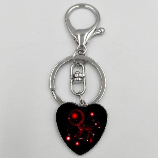 New 12 Constellation Heart Keychain Jewelry Accessories Bag Pendant YFT-157