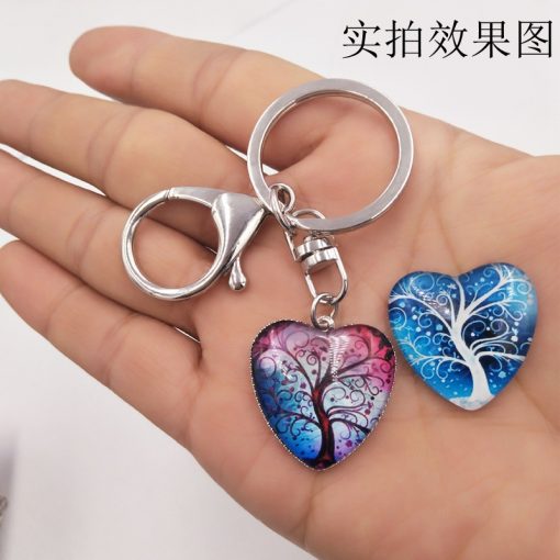 New 12 Constellation Heart Keychain Jewelry Accessories Bag Pendant YFT-157