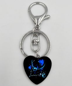 New 12 Constellation Heart Keychain Jewelry Accessories Bag Pendant YFT-157