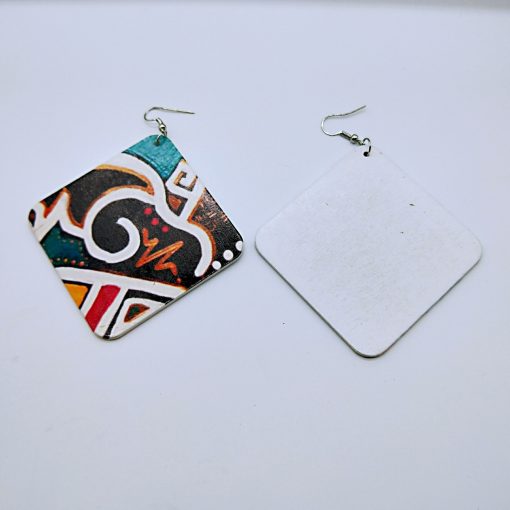 Popular geometric abstract pattern fashion ultra light wood earrings SZAX-256