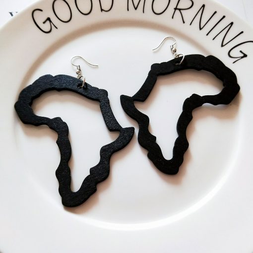 Europe and the United States popular Africa map fashion ultra-light wood earrings SZAX-259