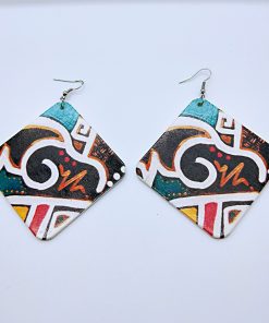 Popular geometric abstract pattern fashion ultra light wood earrings SZAX-256