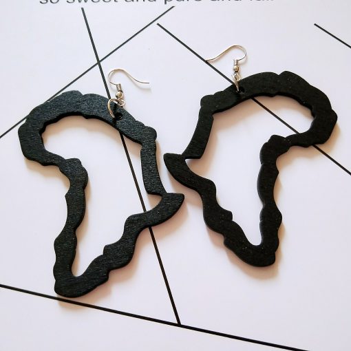Europe and the United States popular Africa map fashion ultra-light wood earrings SZAX-259
