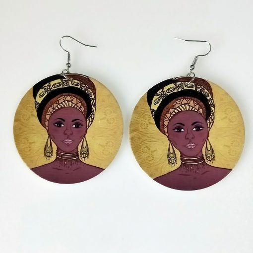 Popular African beauty fashion ultra light wood earrings SZAX-257
