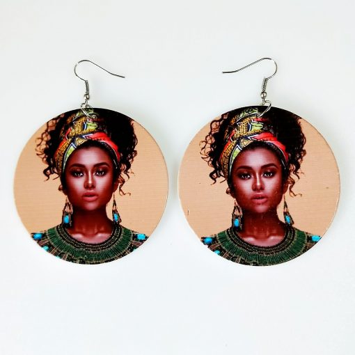 Popular African beauty fashion ultra light wood earrings SZAX-257