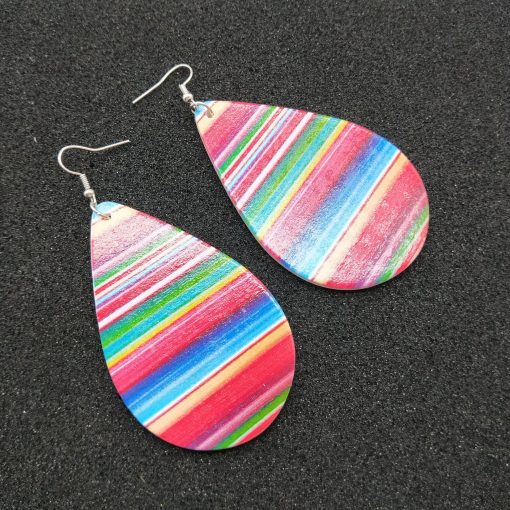 Women’s popular new drop-shaped wooden earrings Mixed batch SZAX-219