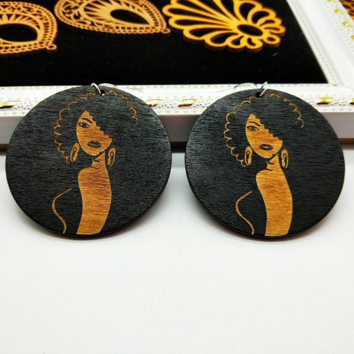 Women’s earrings 60mm exaggerated ethnic style wooden fashion pattern earrings mixed batch SZAX-173