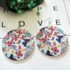 Popular new African series painted butterfly dance wooden earrings SZAX-214