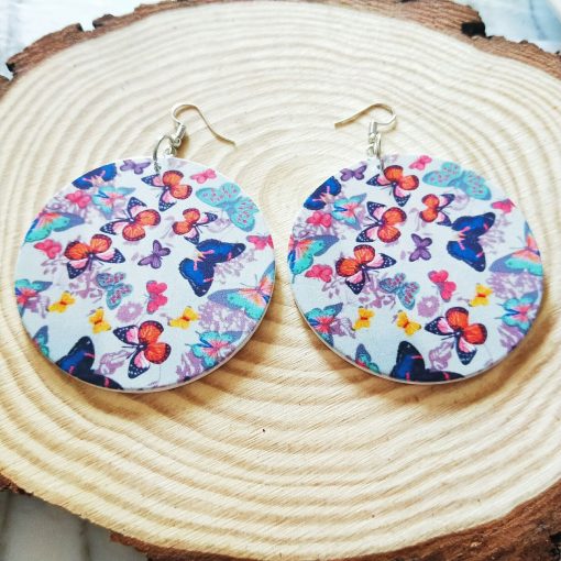 Popular new African series painted butterfly dance wooden earrings SZAX-214