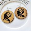New African series painted popular wooden earrings SZAX-211