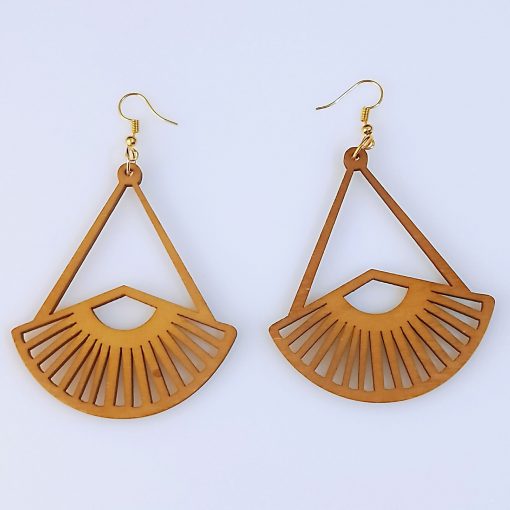 Europe and America exaggerated geometric round retro colored solid wood earrings mixed batch SZAX-277