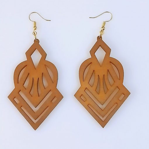 Europe and America exaggerated geometric round retro colored solid wood earrings mixed batch SZAX-277