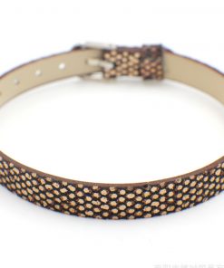 8mm leather bands slide charm bracelets-Bling Bling  Brown