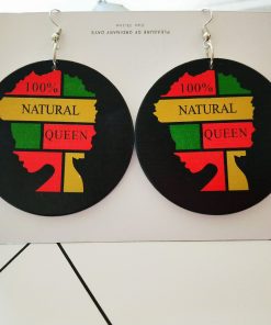 Europe and America exaggerated geometric round retro color African portrait solid wood earrings SZAX-280
