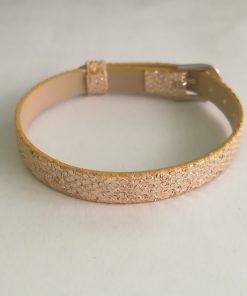 champagne – 8mm  leather bands slide charm bracelets-Bling Bling