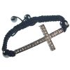 Hand woven cross bracelet- light blue-7-8 inch