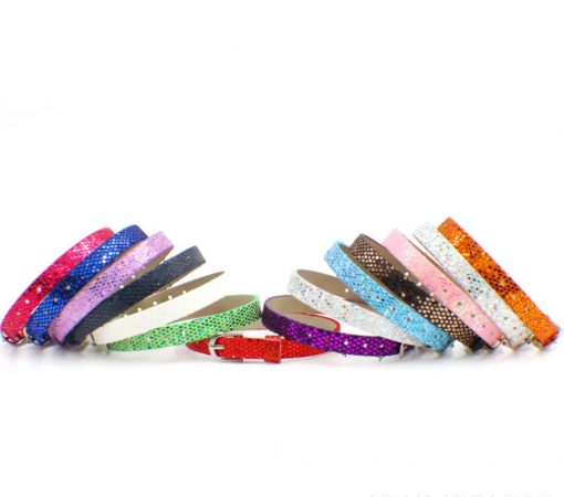 8mm leather bands slide charm bracelets-Bling Bling  Color mixing