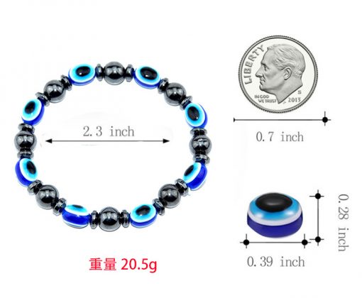 New magnetic black magnet resin eye flat beads stretch bracelet European and American popular jewelry MS-006