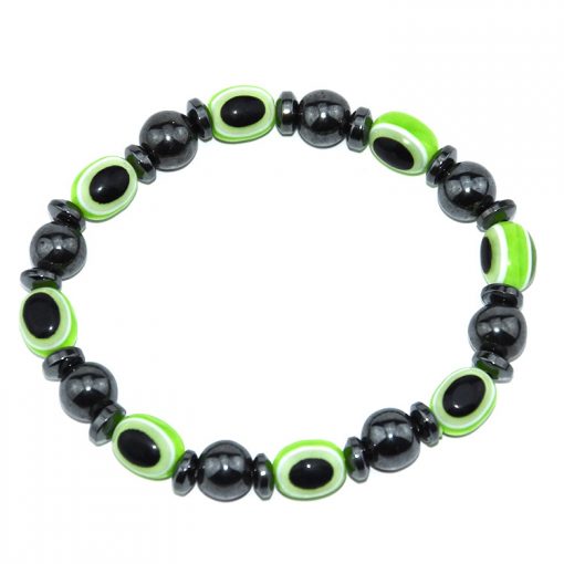 New magnetic black magnet resin eye flat beads stretch bracelet European and American popular jewelry MS-006