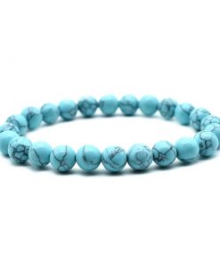 Women’s Men’s Fashion Bracelets 24 Fine Turquoise Bracelets 8MM Beads HYue-044