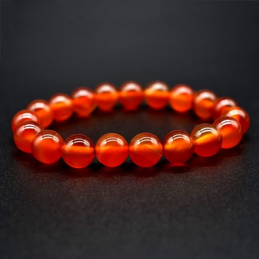 6 8 10mm Natural Red Agate Bracelet Simple Style Men’s And Women’s Single-Loop Bracelet Factory Wholesale HYue-055