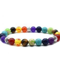 7 Hybrid Chakra Healing Balance Bead Bracelet Yoga Life Energy Natural Stone Bracelet HYue-036