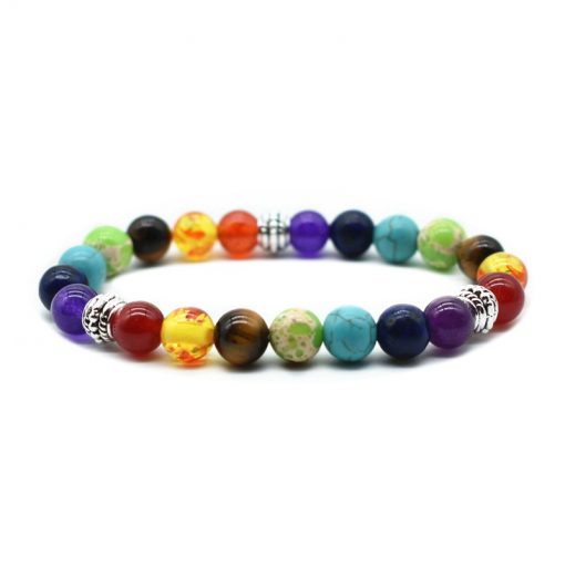 7 Hybrid Chakra Healing Balance Bead Bracelet Yoga Life Energy Natural Stone Bracelet HYue-036