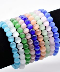 Natural Stone Bracelet Opal Single Circle Pure Color Bracelet Factory Wholesale Mixed Color HYue-039