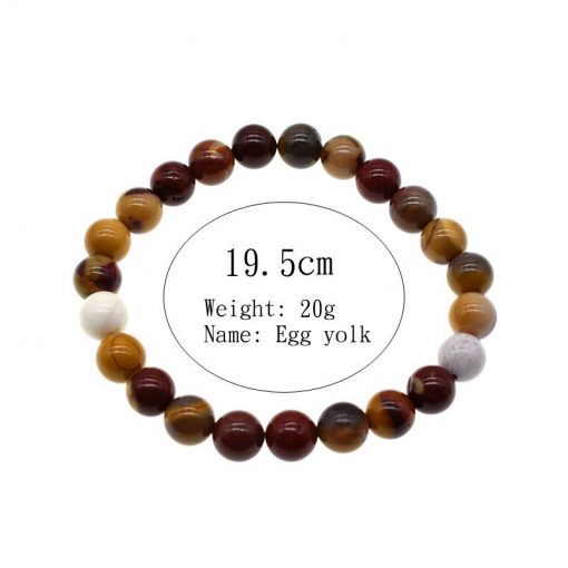 8MM Egg Yolk Natural Stone Bracelet For Men And Women Simple Fashion Bracelets Wholesale HYue-050