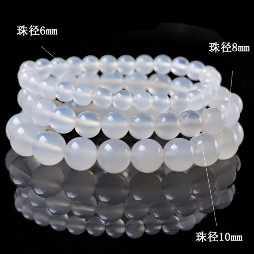 Natural white agate gemstone bracelet 6-12mm GLGJ-073