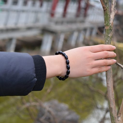 Simple and elegant natural black Agate bracelet. Manufacturers wholesale GLGJ-092