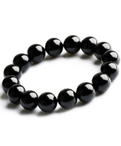 Boutique A grade 6-18MM natural black agate bracelet GLGJ-067