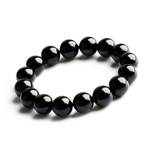 Boutique A grade 6-18MM natural black agate bracelet GLGJ-067