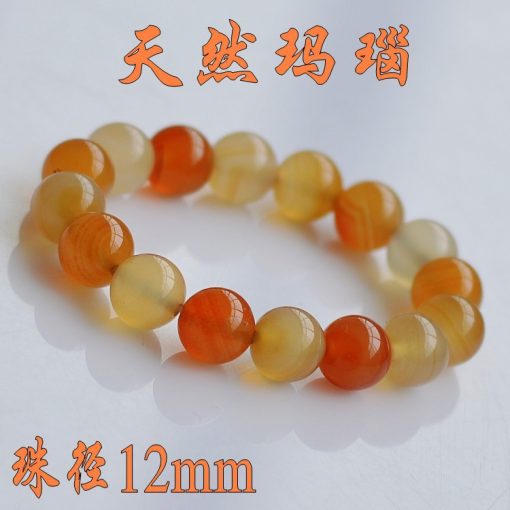 Fine 6-14mm natural color natural agate finished bracelet GLGJ-086