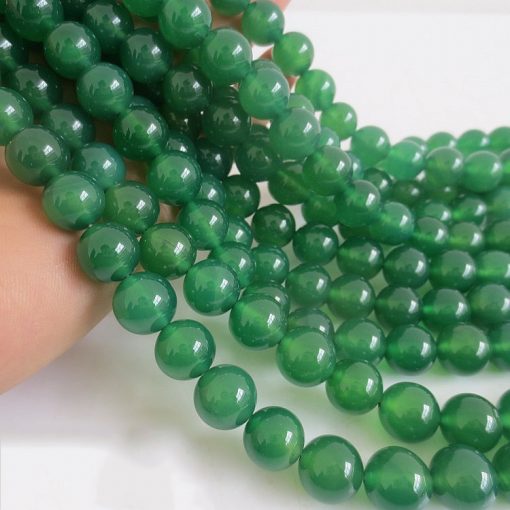 Boutique A grade natural green agate loose beads diy accessories 4-14MM GLGJ-075