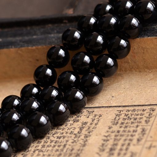 Selected A Grade 4-18MM Natural Black Agate diy Loose Beads Beads GLGJ-071