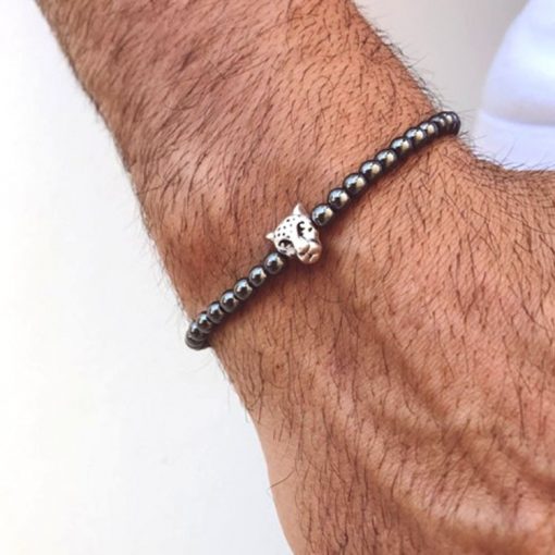 Men’s Charm Hematite Cross Magnetic Therapy Bracelet, Crown Bracelet, Men’s Bracelet MS-016