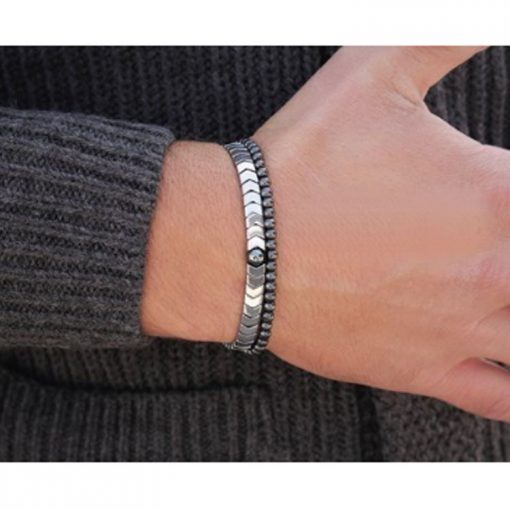 Men’s Fashion Charm Hematite Bracelet Simple Hand Made Magnetic Therapy MS-023