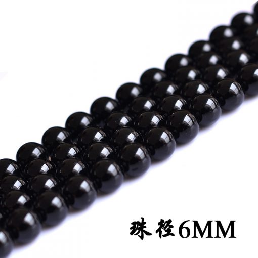 Selected A Grade 4-18MM Natural Black Agate diy Loose Beads Beads GLGJ-071