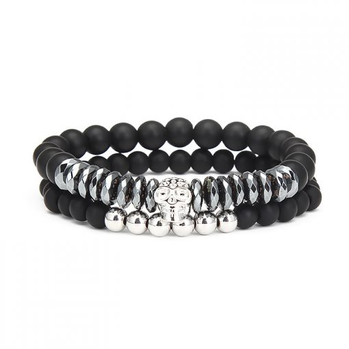 New European and American Micro-set Inlaid Skull Frosted Bracelet Factory Direct MS-027