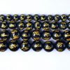 Six Words Mantra Black Agate Bead Diameter 8-14mm diy Loose Beads Jewelry Accessories Wholesale GLGJ-082