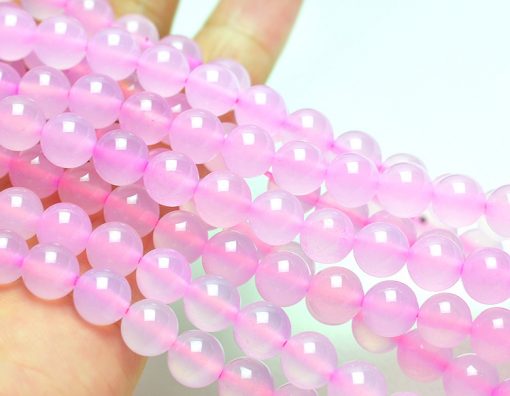 6-10mm pink agate gemstone, about 38cm, GLGJ-074