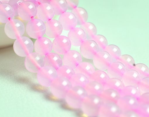 6-10mm pink agate gemstone, about 38cm, GLGJ-074