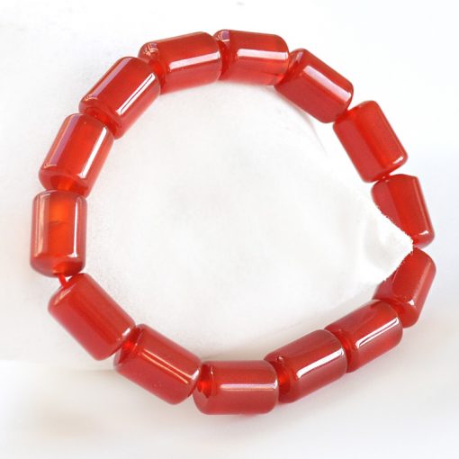 12x8mm natural cylindrical red agate finished bracelet GLGJ-087